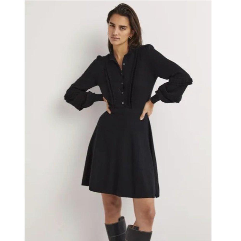 Boden Pointelle Frill Short Dress